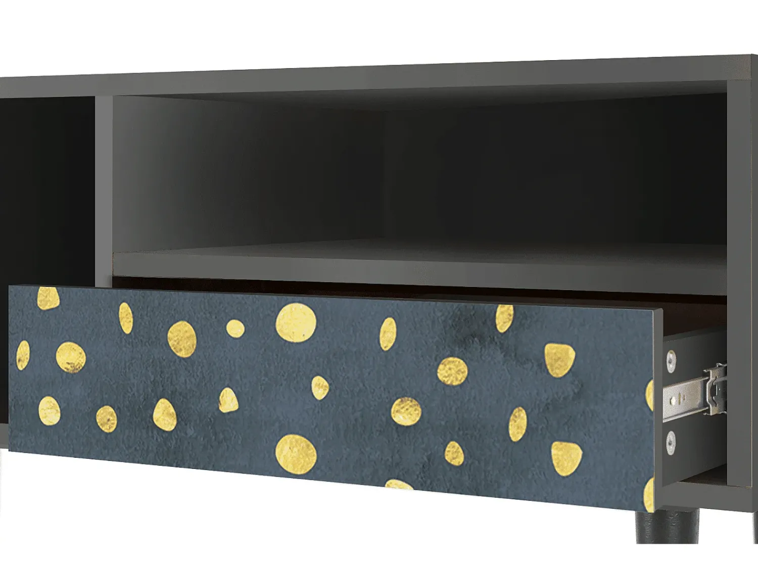 New Mueble de TV - 115х59х48 cm - T3 - Foggy Lights, Antracite Cinza antracite