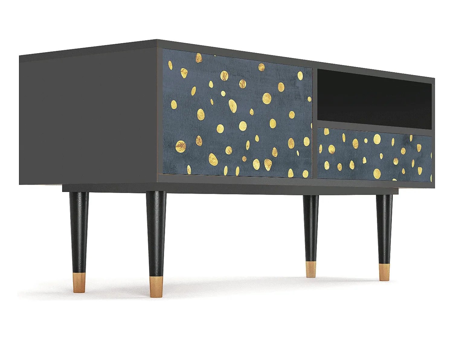 New Mueble de TV - 115х59х48 cm - T3 - Foggy Lights, Antracite Cinza antracite