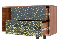 Móvel De Tv| Mueble de TV - 170х69х48 cm - T1 - Foggy Lights, Nogueira Castanho