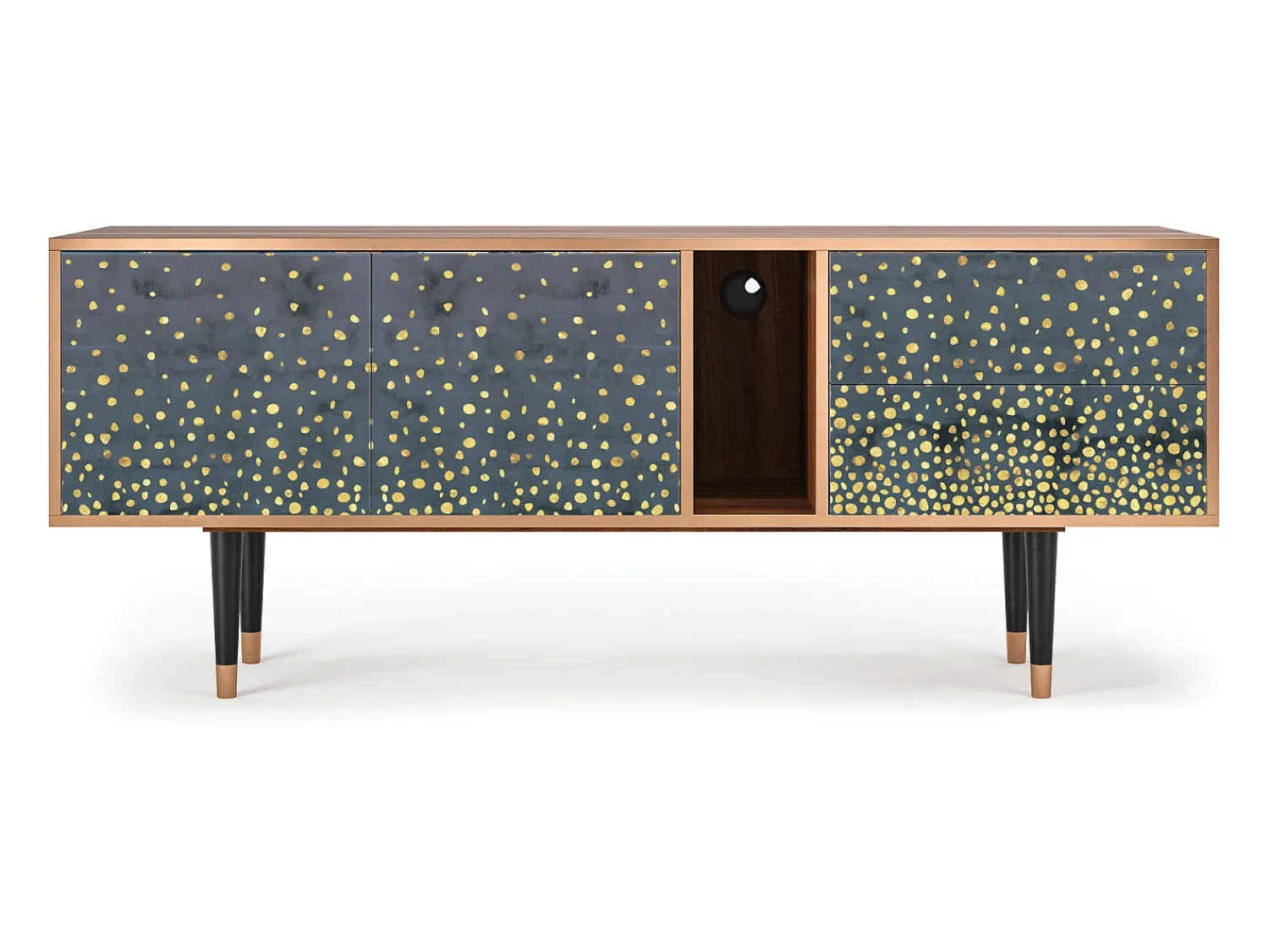 Móvel De Tv| Mueble de TV - 170х69х48 cm - T1 - Foggy Lights, Nogueira Castanho