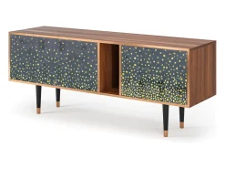 Móvel De Tv| Mueble de TV - 170х69х48 cm - T1 - Foggy Lights, Nogueira Castanho