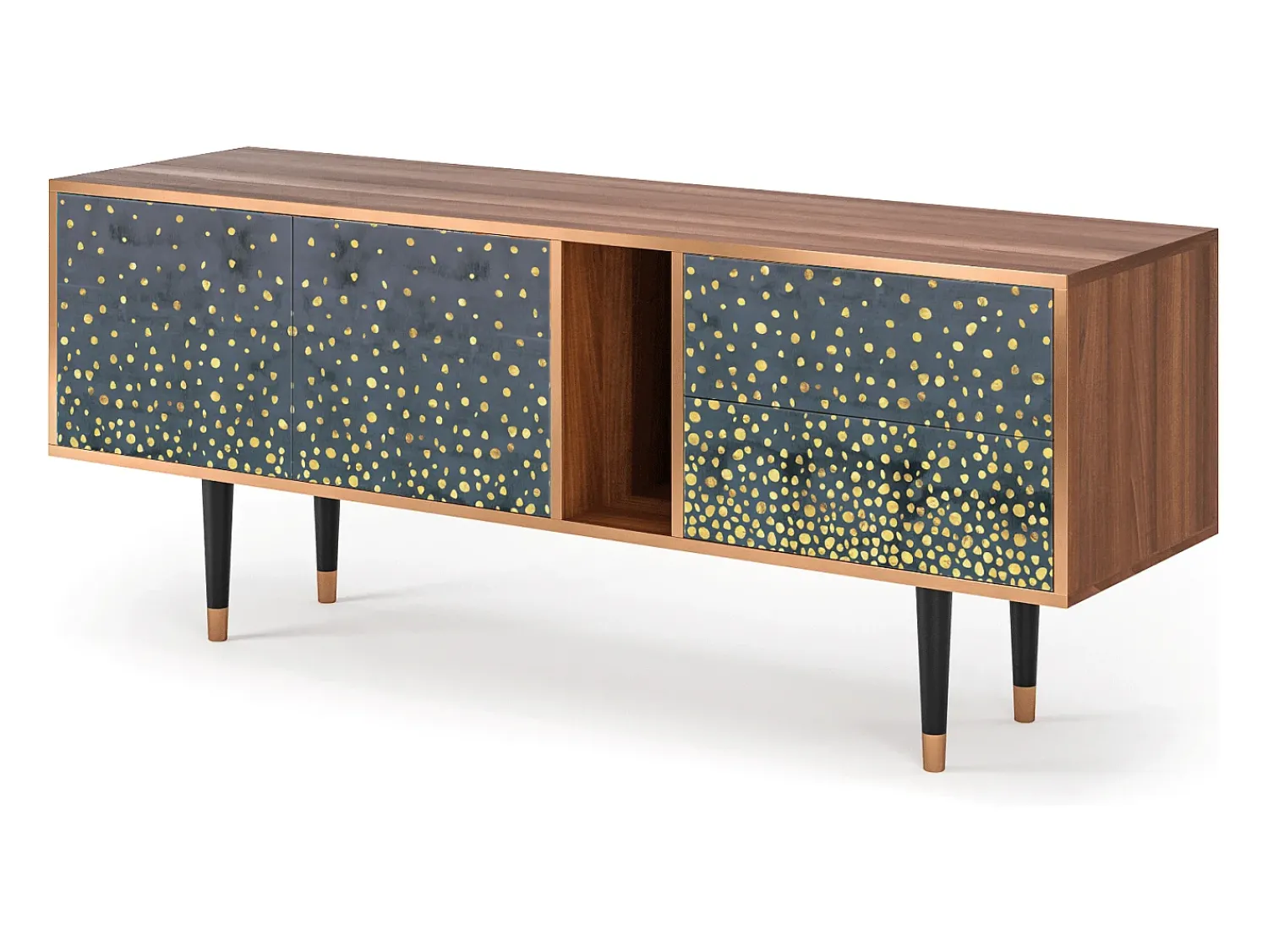 Móvel De Tv| Mueble de TV - 170х69х48 cm - T1 - Foggy Lights, Nogueira Castanho