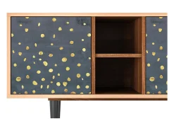 Móvel De Tv| Mueble de TV - 150х69х41 cm - T5 - Foggy Lights, Nogueira Castanho