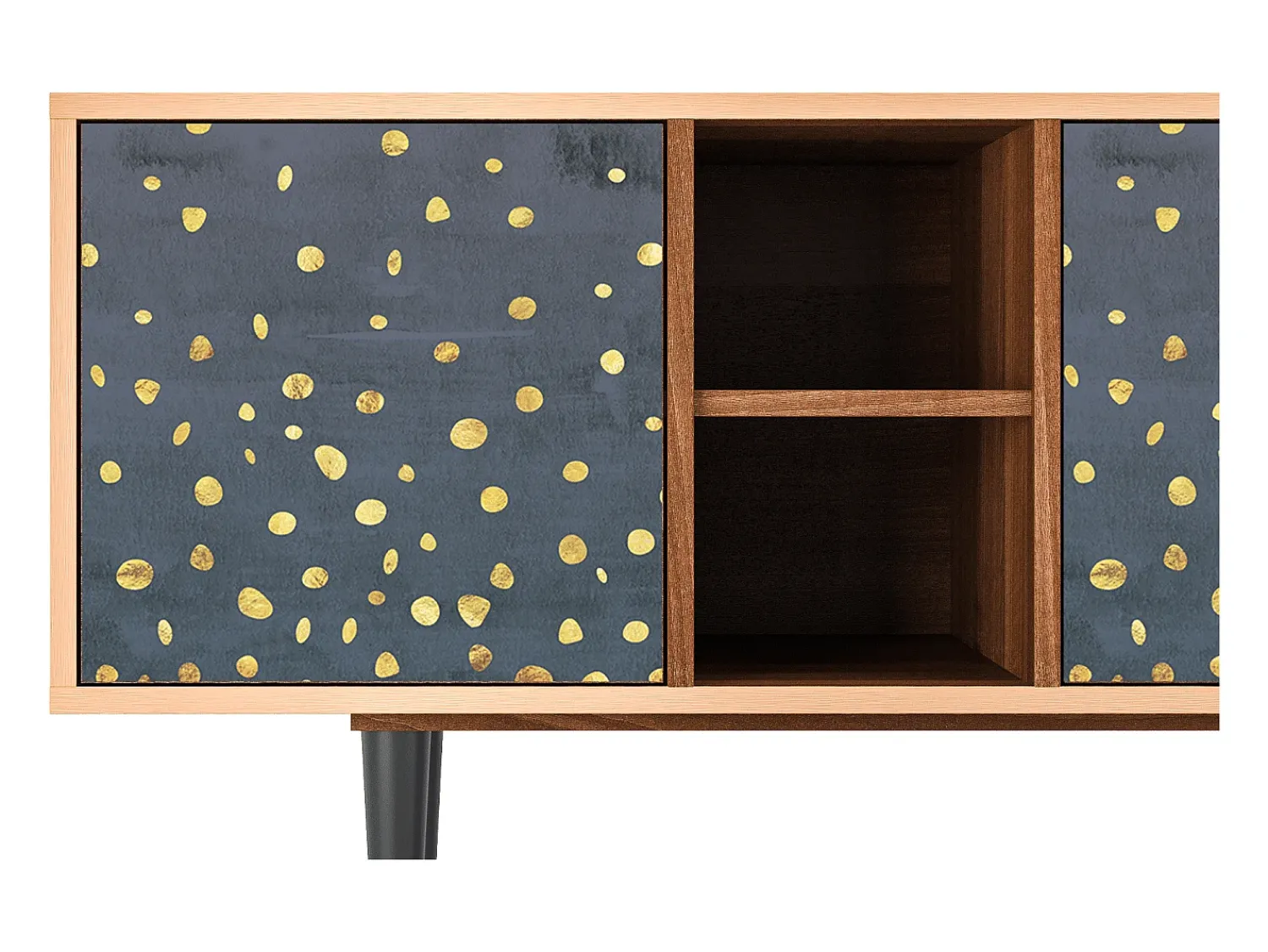 Móvel De Tv| Mueble de TV - 150х69х41 cm - T5 - Foggy Lights, Nogueira Castanho