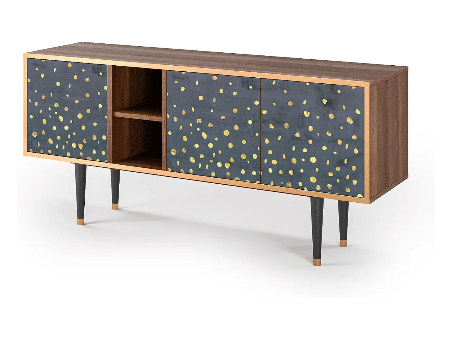 Móvel De Tv| Mueble de TV - 150х69х41 cm - T5 - Foggy Lights, Nogueira Castanho