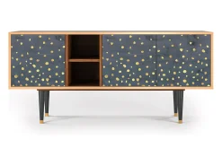 Móvel De Tv| Mueble de TV - 150х69х41 cm - T5 - Foggy Lights, Nogueira Castanho