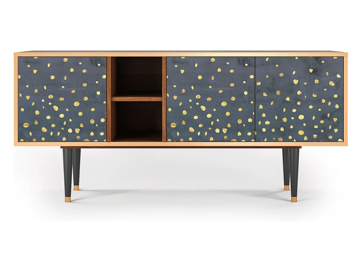 Móvel De Tv| Mueble de TV - 150х69х41 cm - T5 - Foggy Lights, Nogueira Castanho