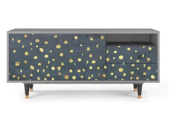 Móvel De Tv| Mueble de TV - 125х56х41 cm - T7 - Foggy Lights, Cinza Cinzento