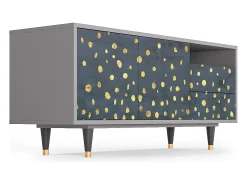 Móvel De Tv| Mueble de TV - 125х56х41 cm - T7 - Foggy Lights, Cinza Cinzento