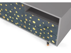 Móvel De Tv| Mueble de TV - 125х56х41 cm - T7 - Foggy Lights, Cinza Cinzento