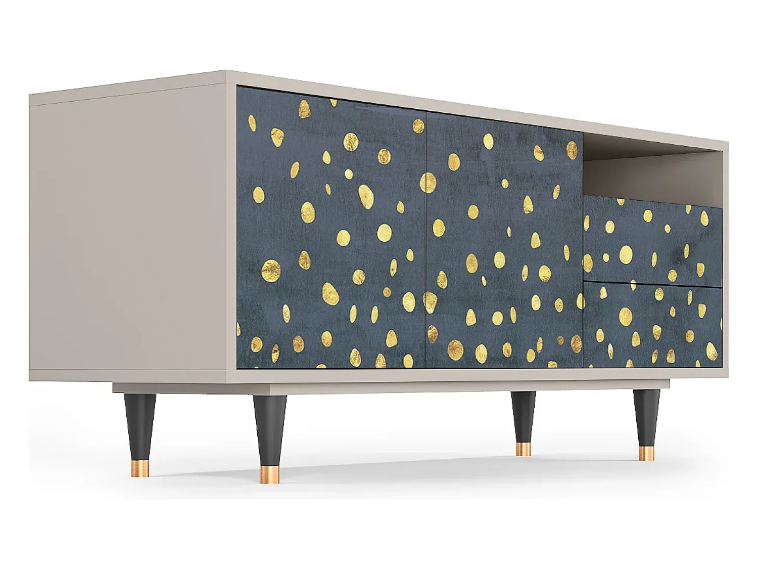Online Mueble de TV - 125х56х41 cm - T7 - Foggy Lights, Areia Bege