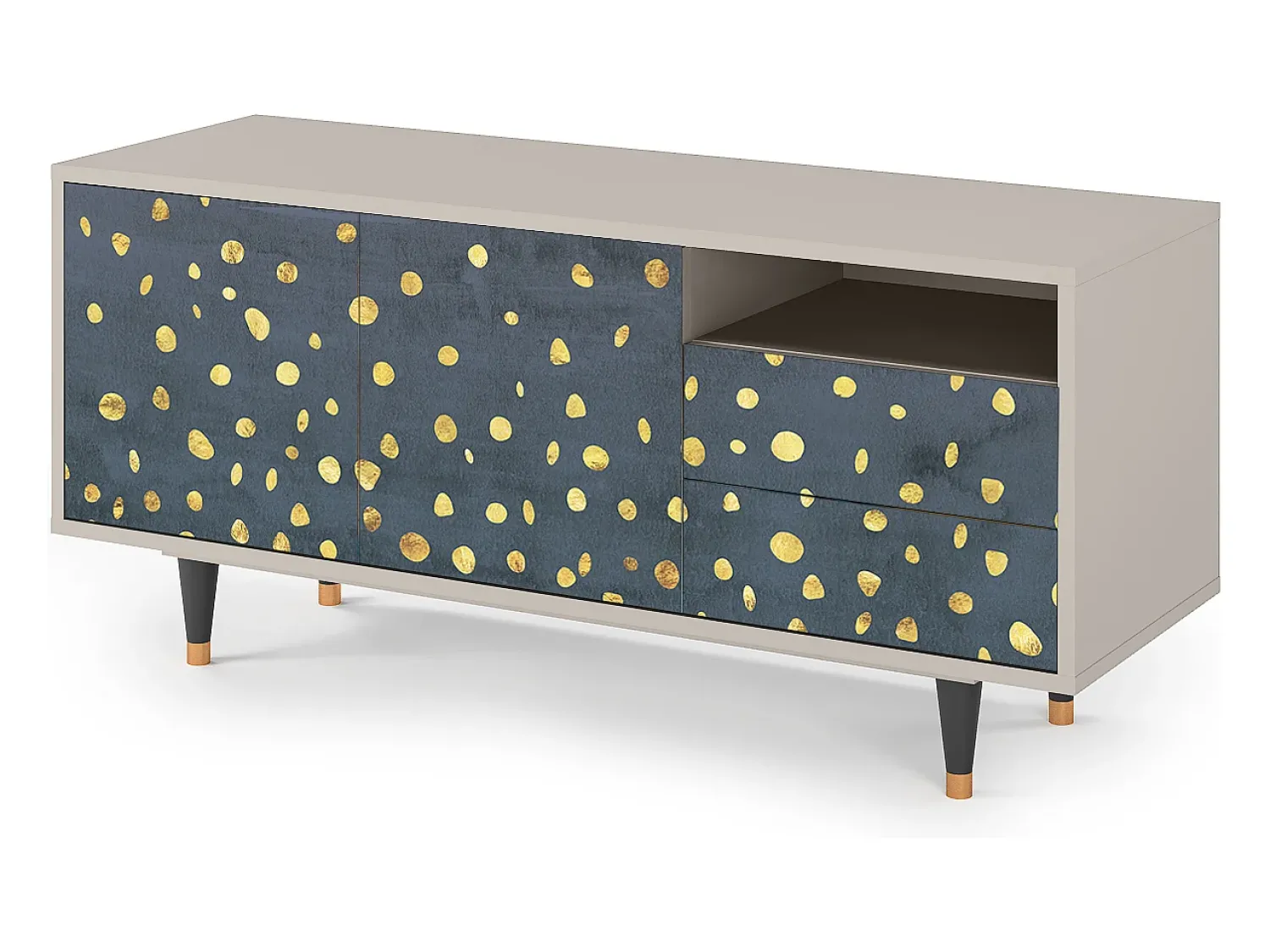 Online Mueble de TV - 125х56х41 cm - T7 - Foggy Lights, Areia Bege
