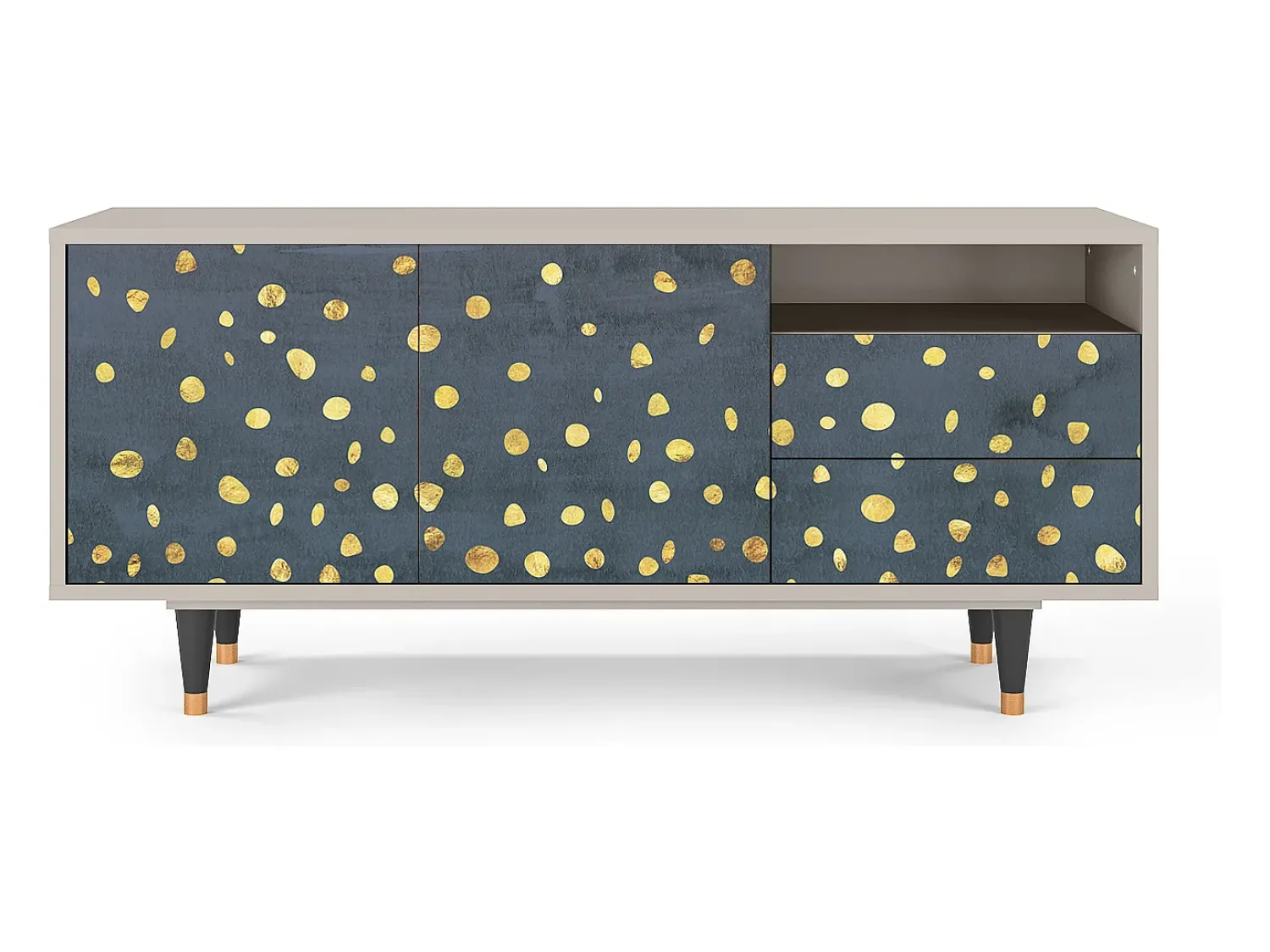 Online Mueble de TV - 125х56х41 cm - T7 - Foggy Lights, Areia Bege