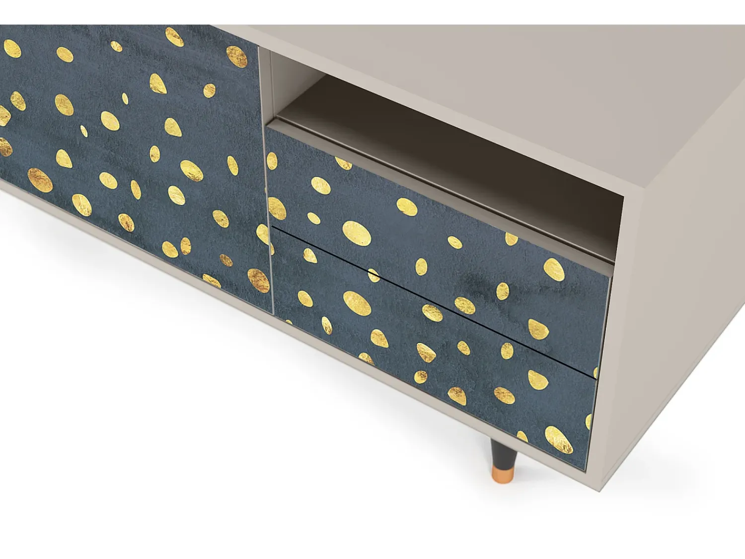 Online Mueble de TV - 125х56х41 cm - T7 - Foggy Lights, Areia Bege