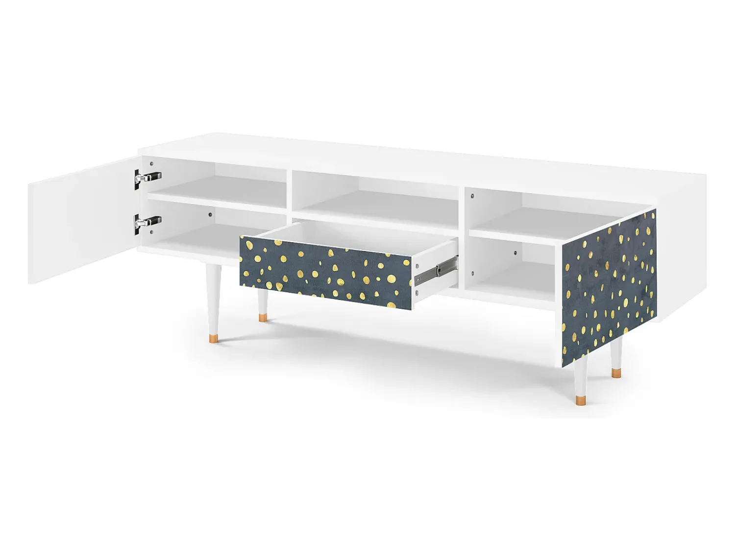 Discount Mueble de TV - 170х59х41 cm - T6 - Foggy Lights, Branco Bege