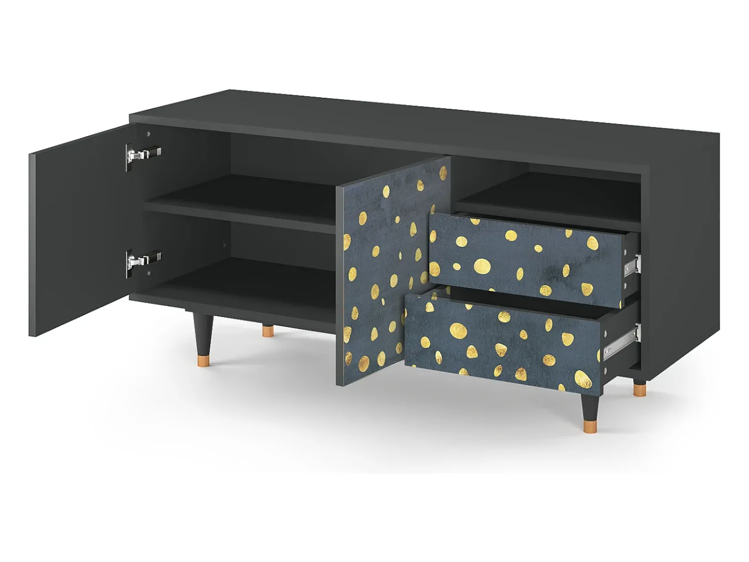 Móvel De Tv* Mueble de TV - 125х56х41 cm - T7 - Foggy Lights, Antracite Cinza antracite
