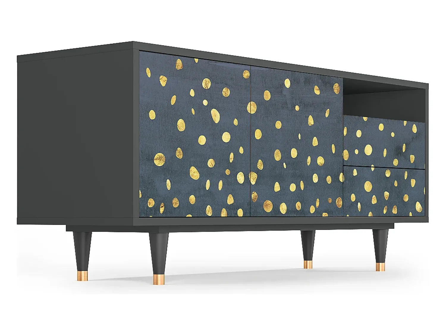 Móvel De Tv* Mueble de TV - 125х56х41 cm - T7 - Foggy Lights, Antracite Cinza antracite