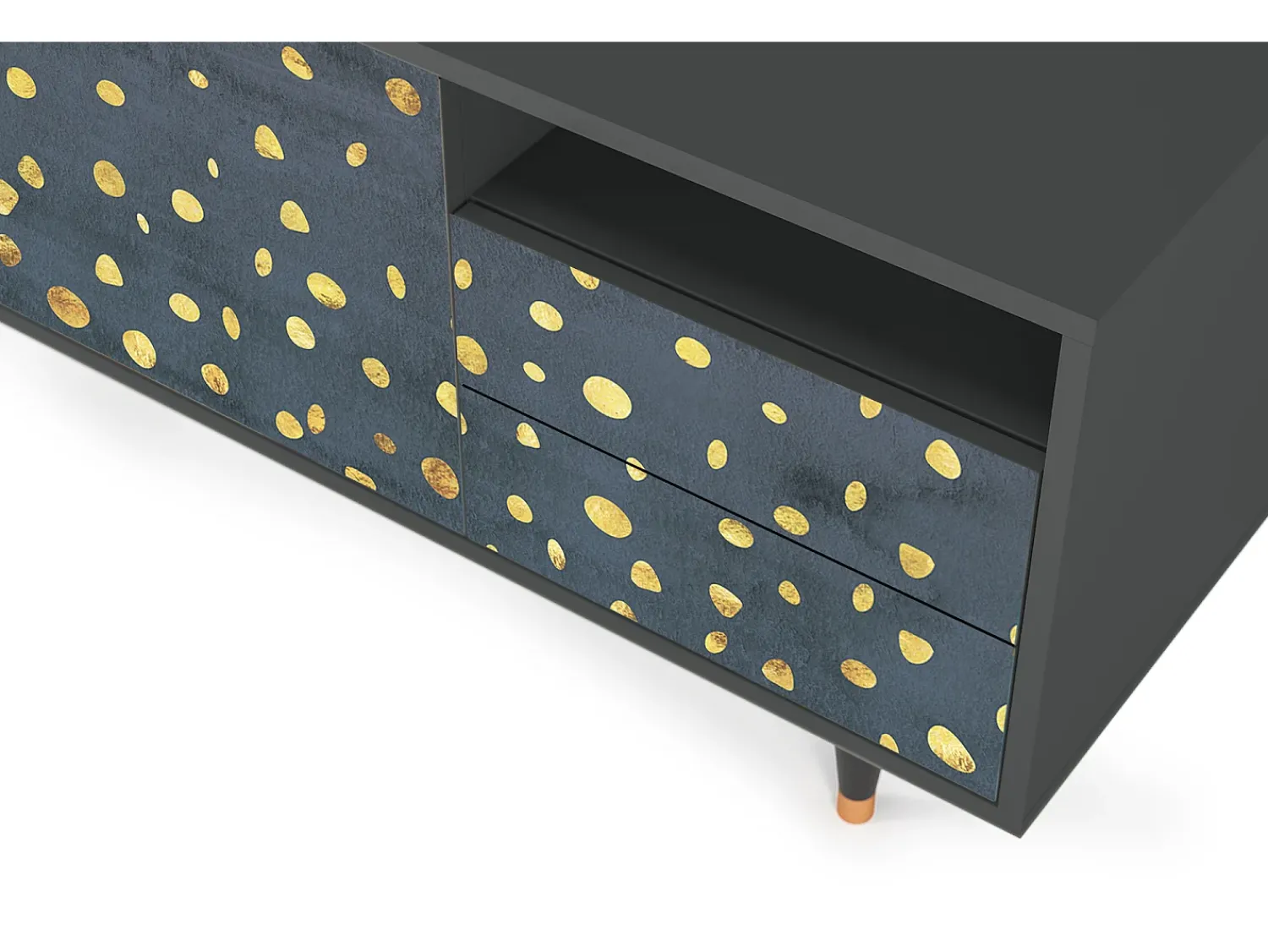 Móvel De Tv* Mueble de TV - 125х56х41 cm - T7 - Foggy Lights, Antracite Cinza antracite