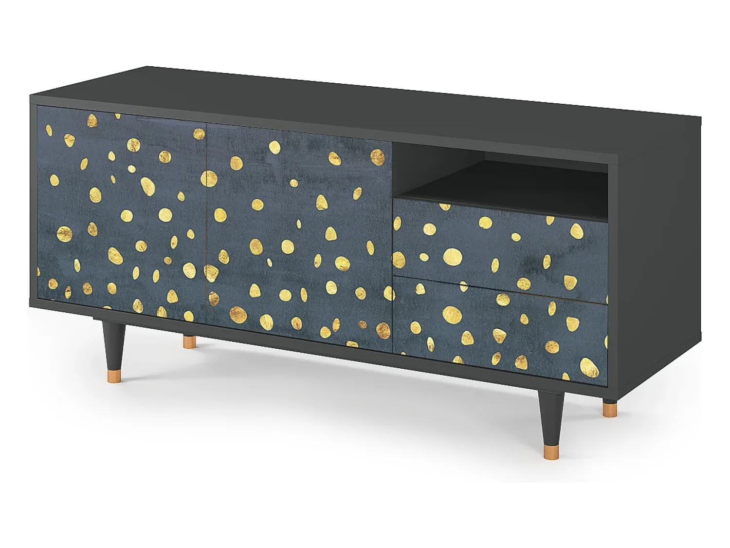 Móvel De Tv* Mueble de TV - 125х56х41 cm - T7 - Foggy Lights, Antracite Cinza antracite