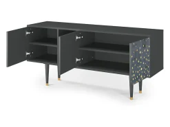 Móvel De Tv| Mueble de TV - 150х69х41 cm - T5 - Foggy Lights, Antracite Cinza antracite
