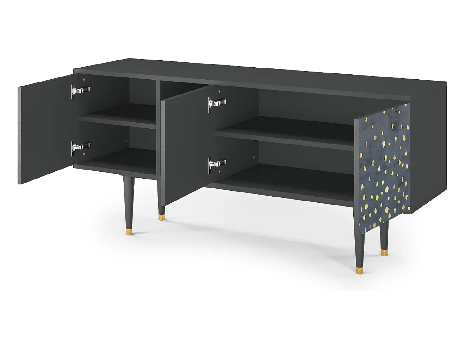 Móvel De Tv| Mueble de TV - 150х69х41 cm - T5 - Foggy Lights, Antracite Cinza antracite