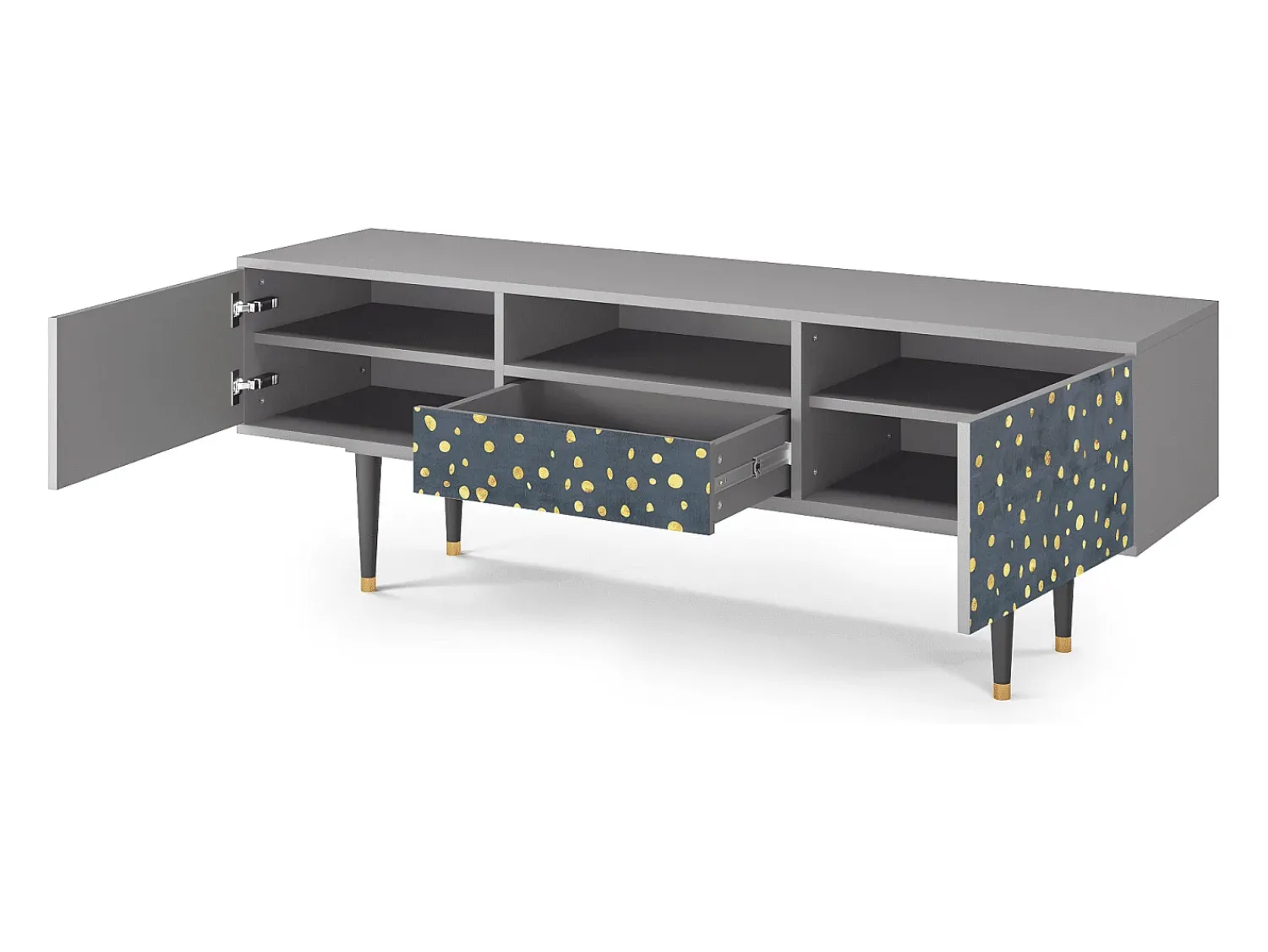 Móvel De Tv* Mueble de TV - 170х59х41 cm - T6 - Foggy Lights, Cinza Cinzento