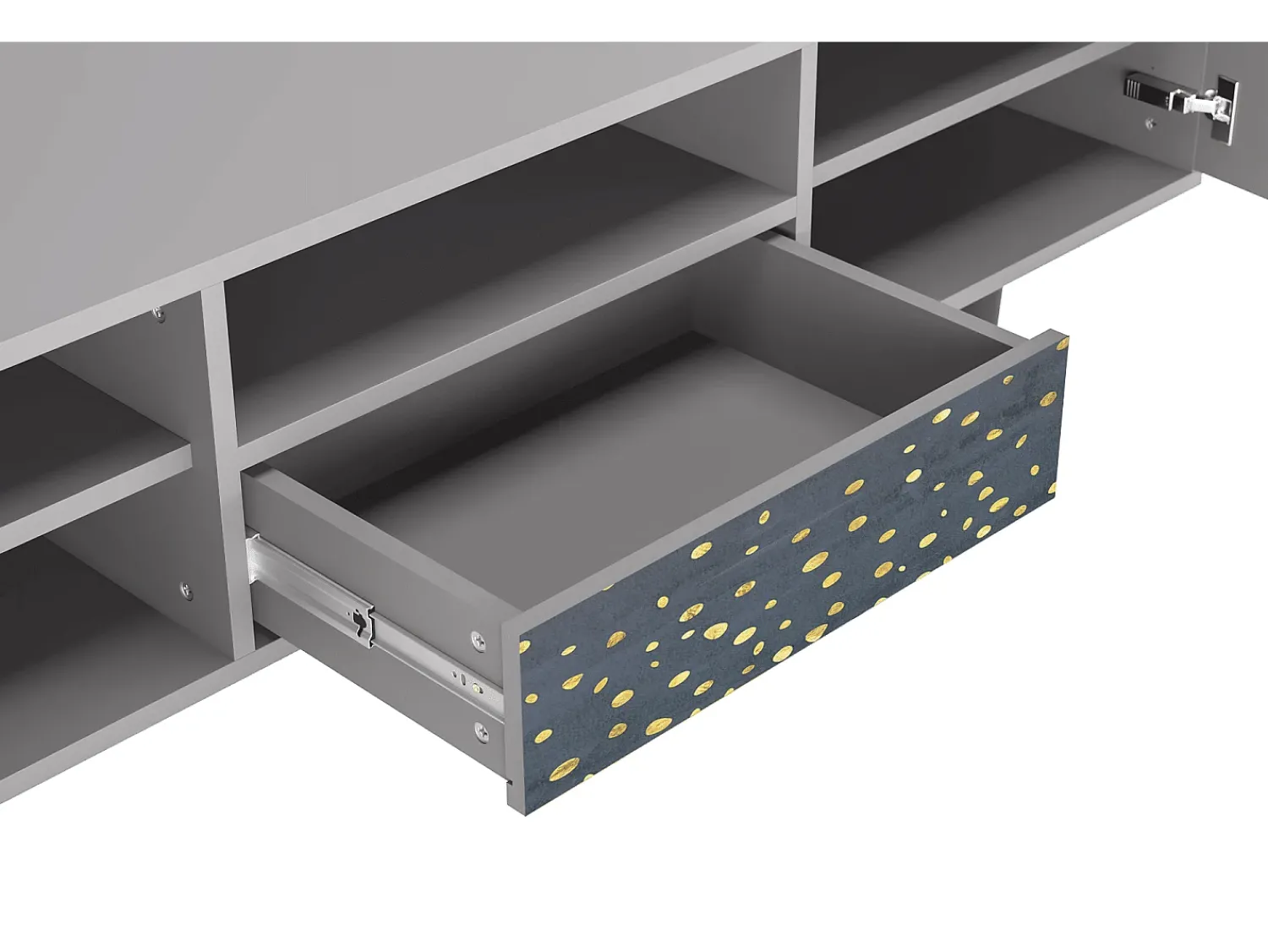 Móvel De Tv* Mueble de TV - 170х59х41 cm - T6 - Foggy Lights, Cinza Cinzento