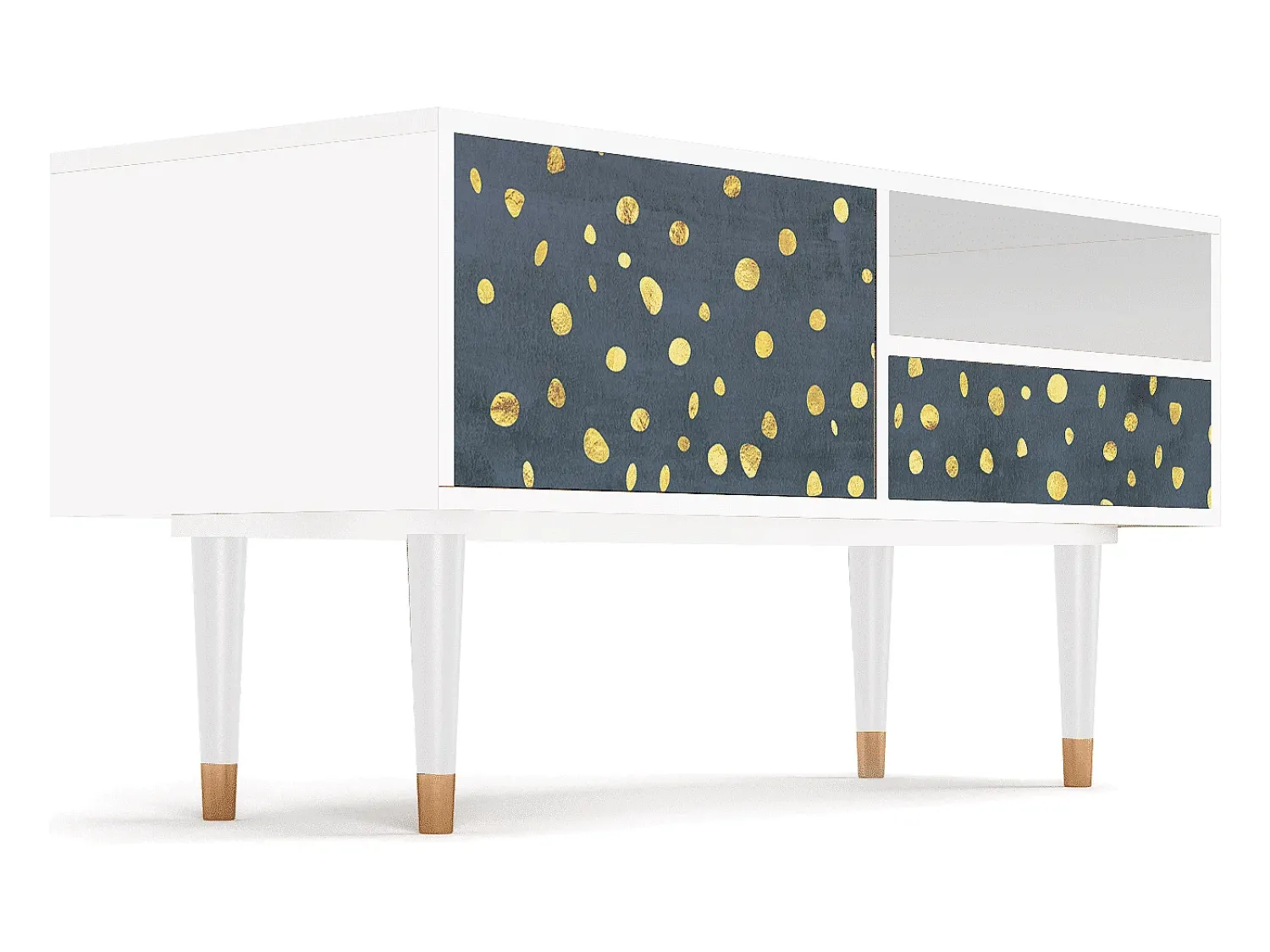 Móvel De Tv| Mueble de TV - 115х59х48 cm - T3 - Foggy Lights, Branco Bege