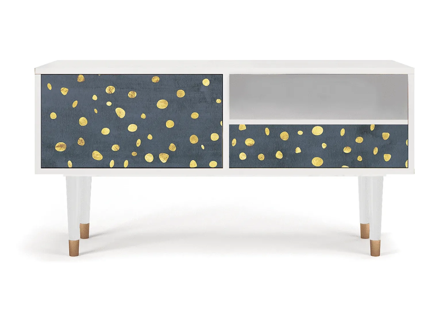 Móvel De Tv| Mueble de TV - 115х59х48 cm - T3 - Foggy Lights, Branco Bege