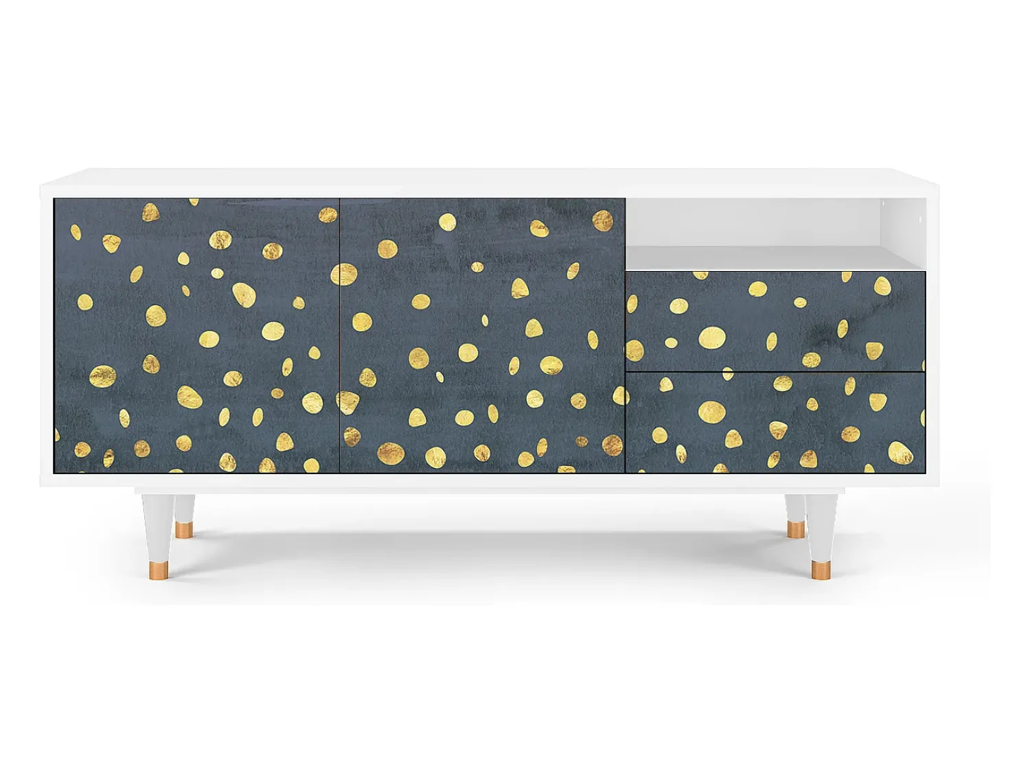 Mueble de TV - 125х56х41 cm - T7 - Foggy Lights, Branco^ Móvel De Tv