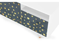 Mueble de TV - 125х56х41 cm - T7 - Foggy Lights, Branco^ Móvel De Tv