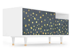 Mueble de TV - 125х56х41 cm - T7 - Foggy Lights, Branco^ Móvel De Tv