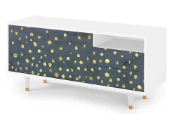 Mueble de TV - 125х56х41 cm - T7 - Foggy Lights, Branco^ Móvel De Tv