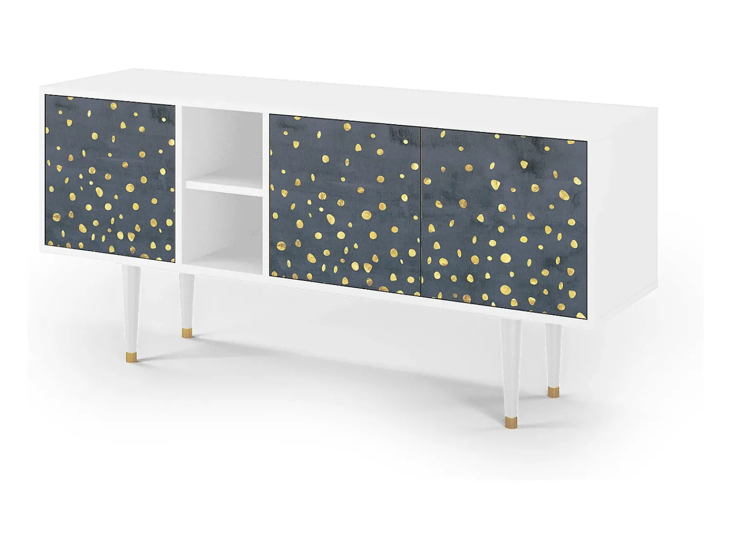 Móvel De Tv* Mueble de TV - 150х69х41 cm - T5 - Foggy Lights, Branco Bege