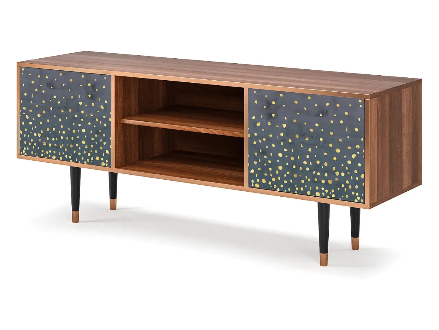Móvel De Tv* Mueble de TV - 170х69х48 cm - T2 - Foggy Lights, Nogueira Castanho