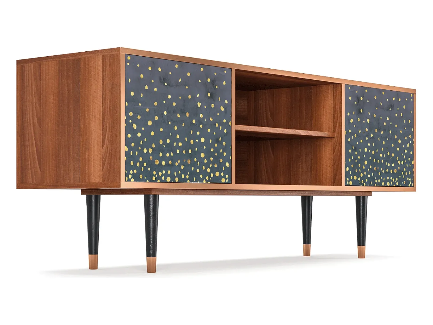 Móvel De Tv* Mueble de TV - 170х69х48 cm - T2 - Foggy Lights, Nogueira Castanho
