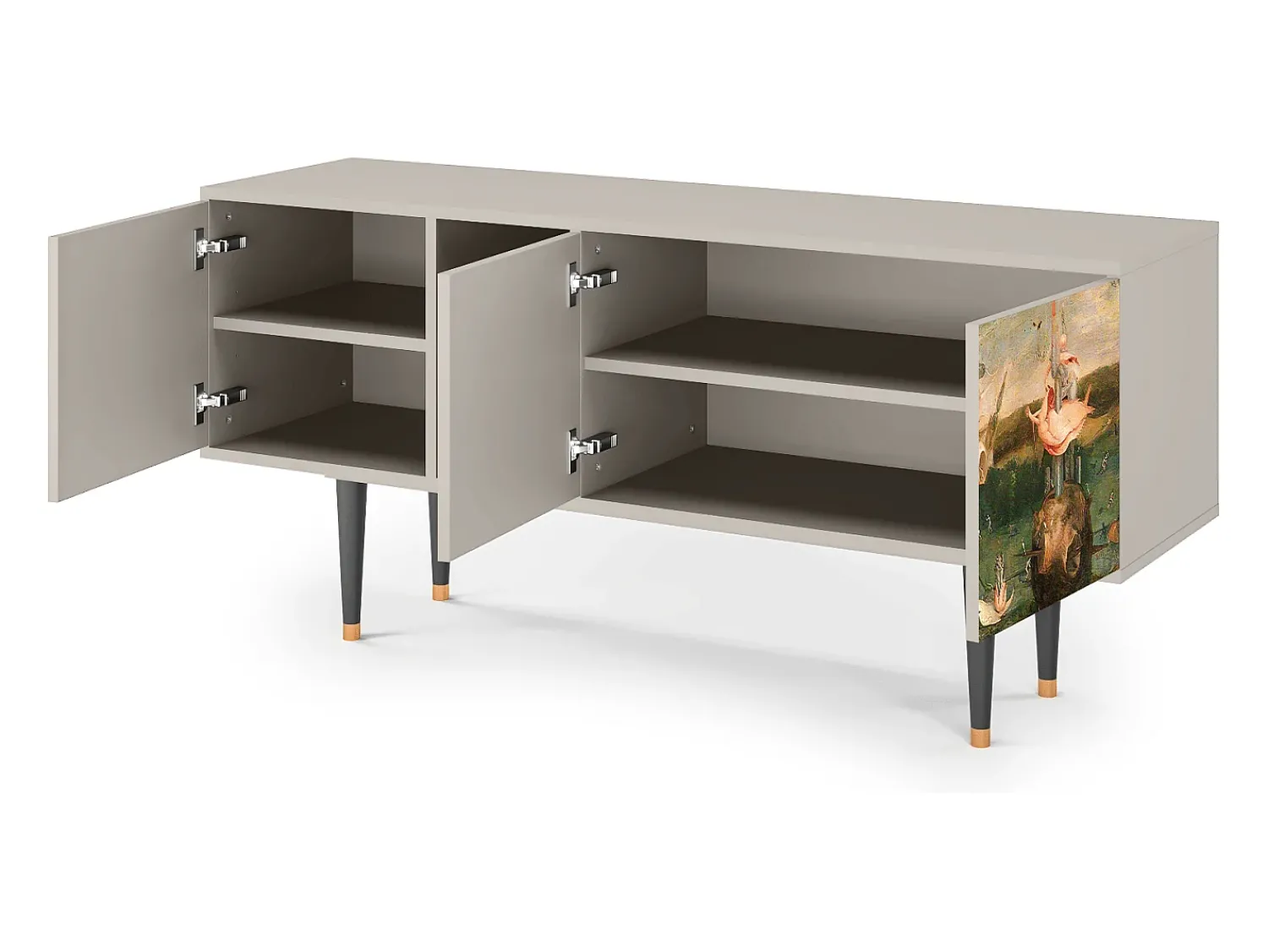 New Mueble de TV - 150х69х41 cm - T5 - Garden of Delights , Areia Bege