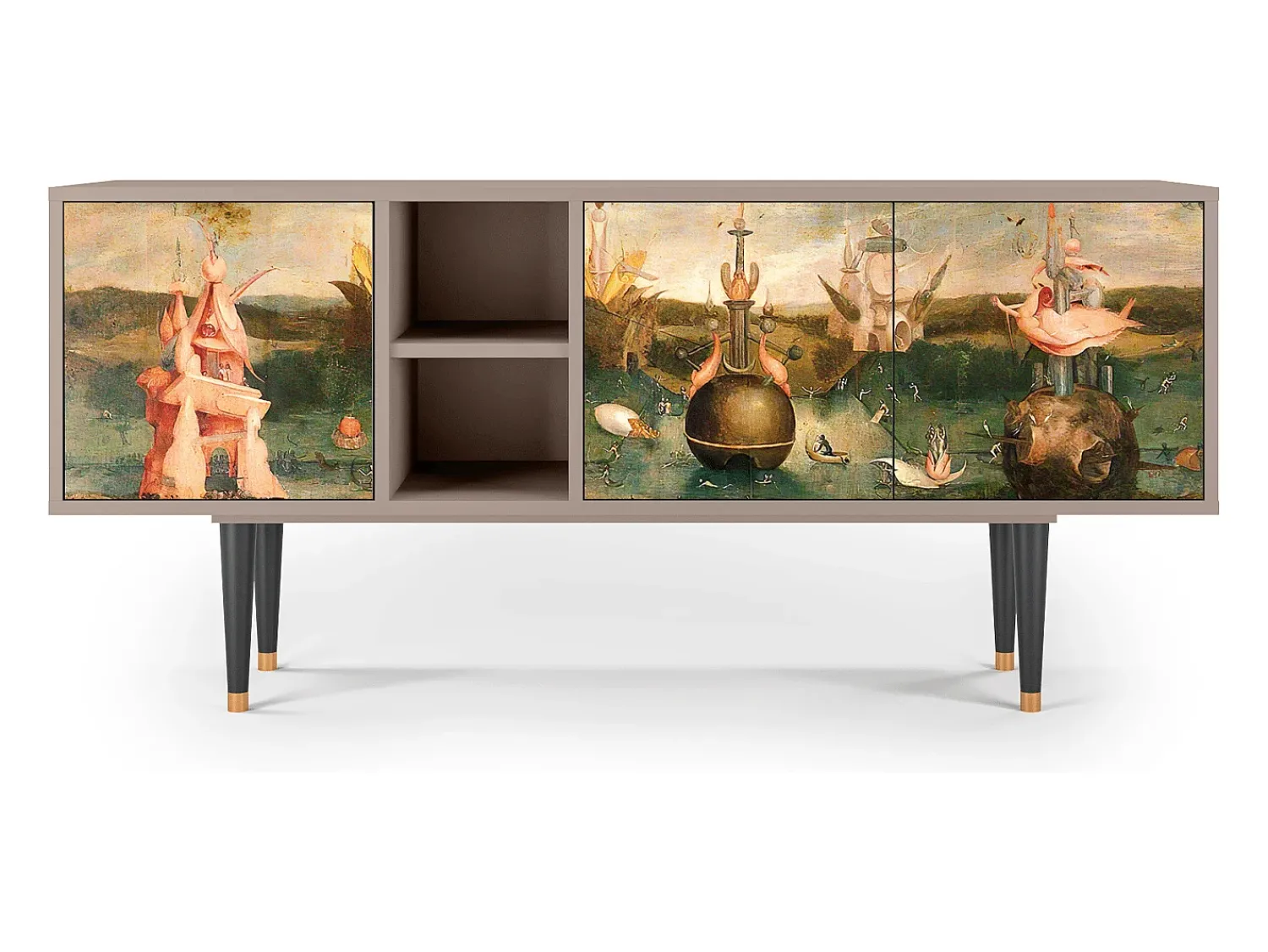 New Mueble de TV - 150х69х41 cm - T5 - Garden of Delights , Areia Bege