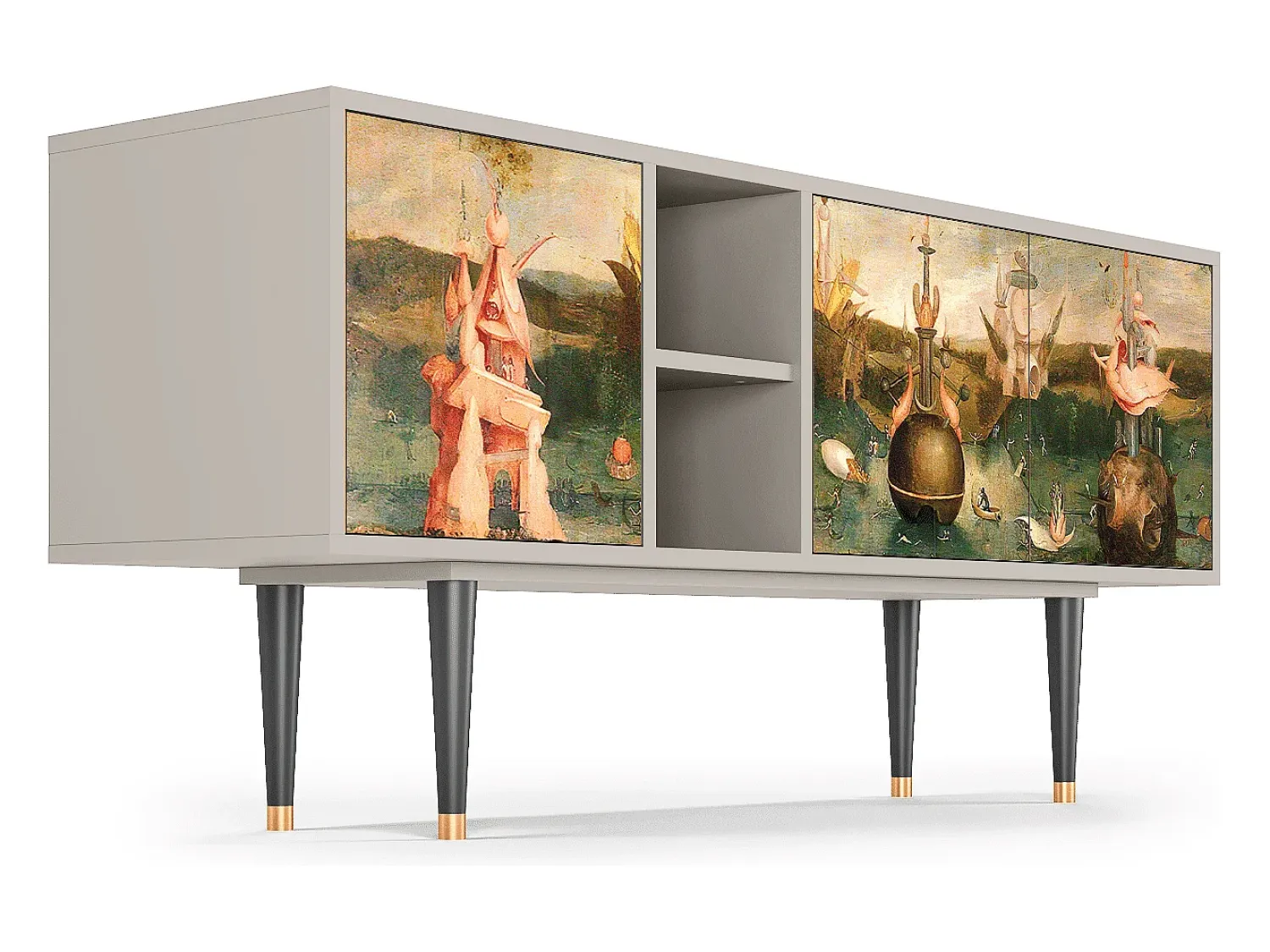 New Mueble de TV - 150х69х41 cm - T5 - Garden of Delights , Areia Bege