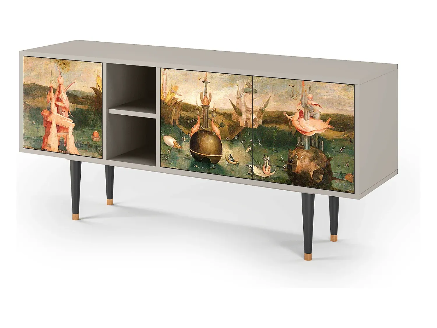 New Mueble de TV - 150х69х41 cm - T5 - Garden of Delights , Areia Bege