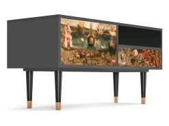Móvel De Tv| Mueble de TV - 115х59х48 cm - T3 - Garden of Delights , Antracite Cinza antracite