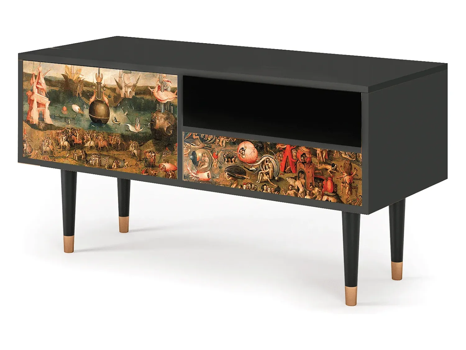 Móvel De Tv| Mueble de TV - 115х59х48 cm - T3 - Garden of Delights , Antracite Cinza antracite