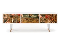 Móvel De Tv* Mueble de TV - 170х59х48 cm - T4 - Garden of Delights , Branco Bege