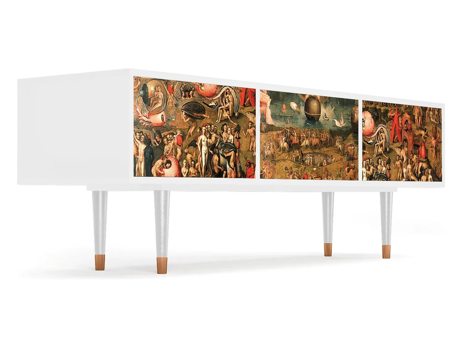 Móvel De Tv* Mueble de TV - 170х59х48 cm - T4 - Garden of Delights , Branco Bege
