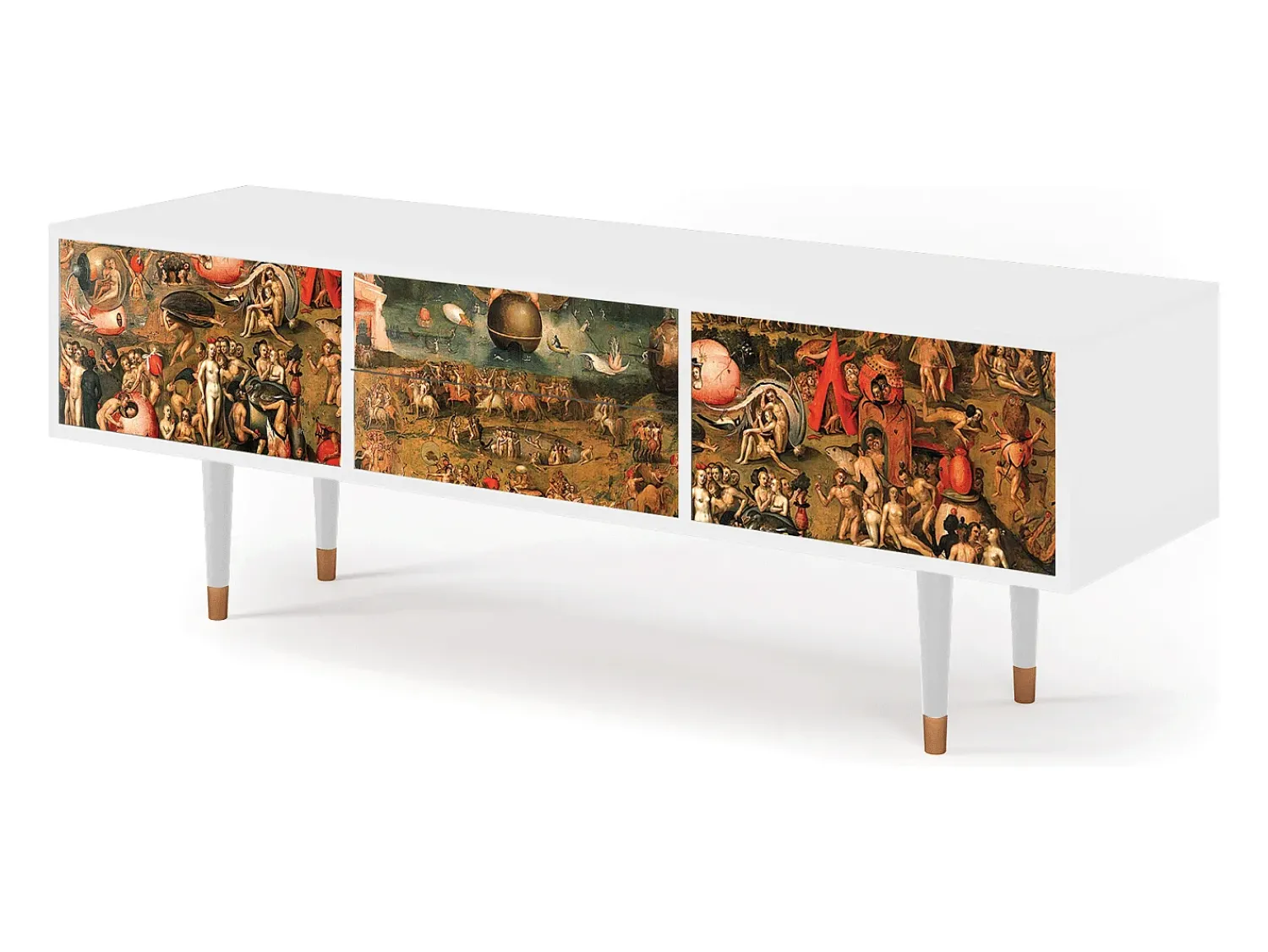 Móvel De Tv* Mueble de TV - 170х59х48 cm - T4 - Garden of Delights , Branco Bege