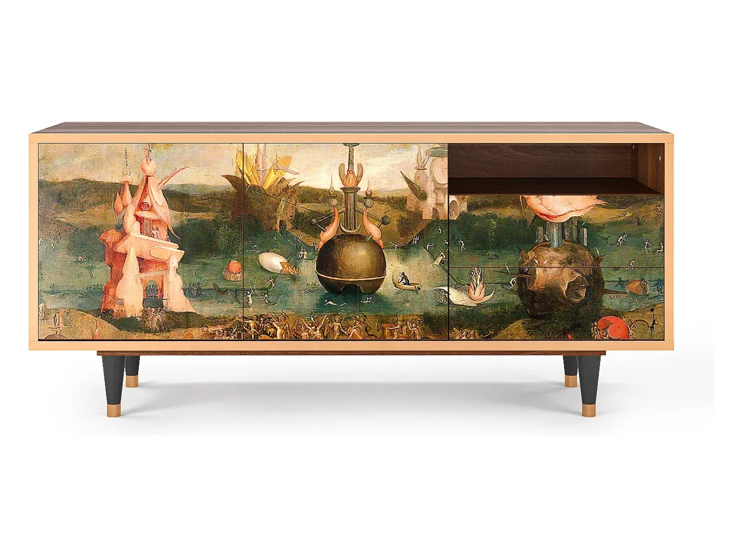 Sale Mueble de TV - 125х56х41 cm - T7 - Garden of Delights , Nogueira Castanho