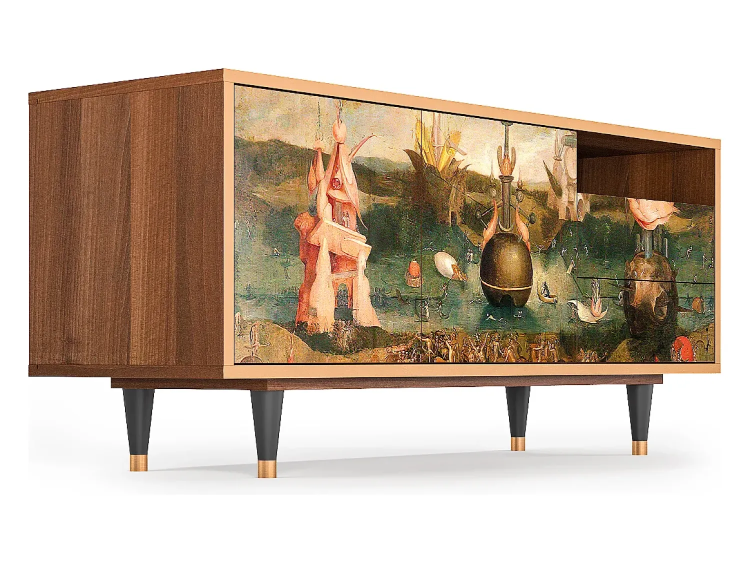 Sale Mueble de TV - 125х56х41 cm - T7 - Garden of Delights , Nogueira Castanho