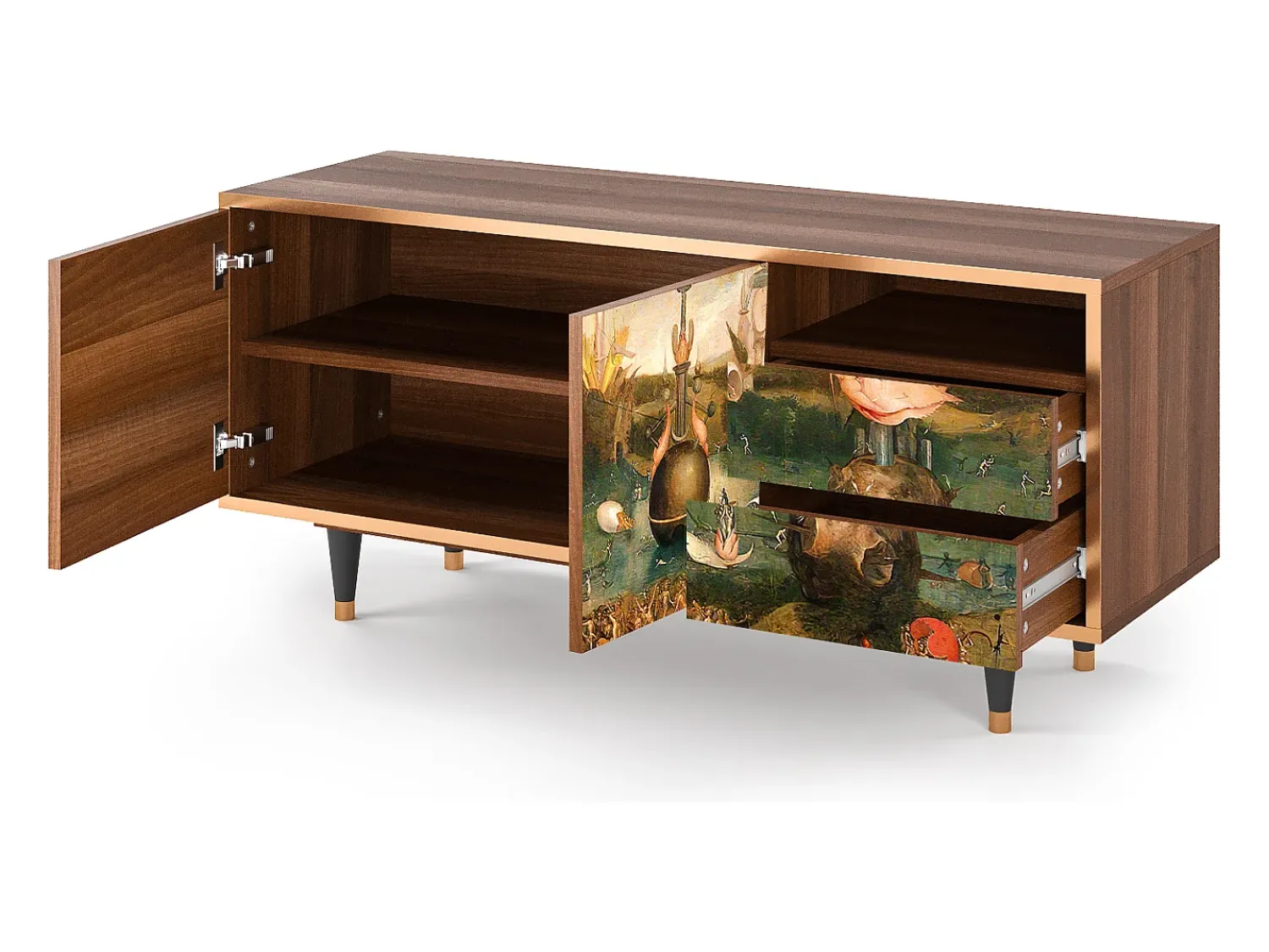 Sale Mueble de TV - 125х56х41 cm - T7 - Garden of Delights , Nogueira Castanho
