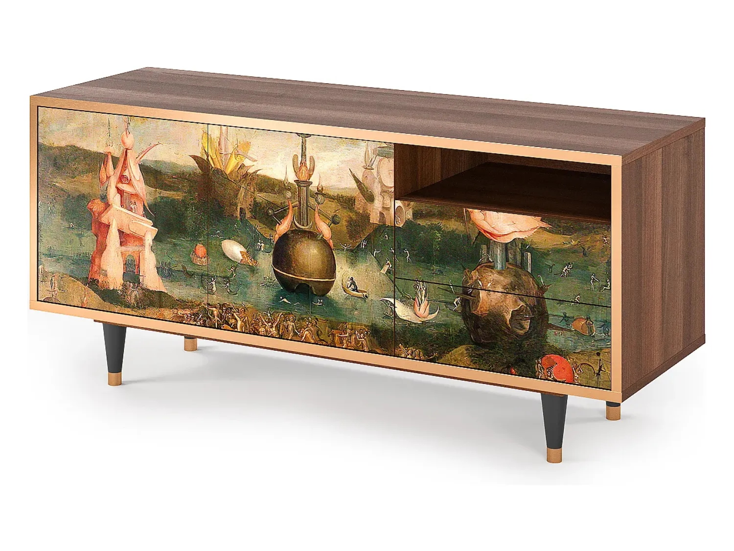 Sale Mueble de TV - 125х56х41 cm - T7 - Garden of Delights , Nogueira Castanho
