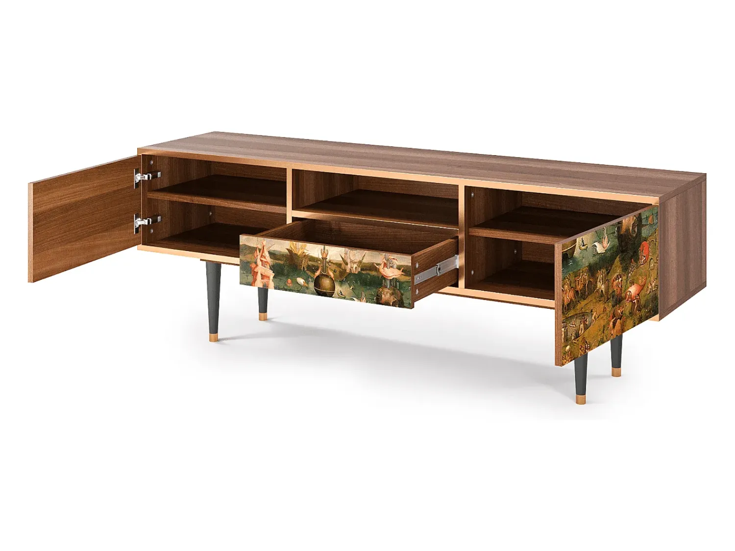 Mueble de TV - 170х59х41 cm - T6 - Garden of Delights , Nogueira^ Móvel De Tv